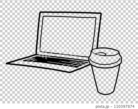 ノートパソコンとコーヒー ノートパソコンとコーヒー 110397874