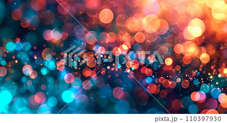 seamless pattern with bokeh lights forming a mesmerizing and repeating background, concept. Holiday festival background: sparkling circle illuminated with festive display. seamless pattern with bokeh lights forming a mesmerizing and repeating background, concept. Holiday festival background: sparkling circle illuminated with festive display. 110397930