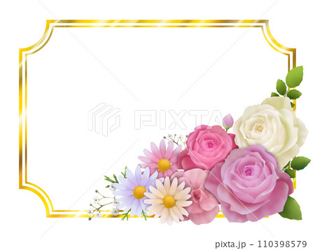 花のフレーム U (PNG) 花のフレーム U (PNG) 110398579