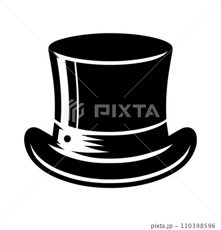 Top hat icon isolated on white background silhouette editable vector Top hat icon isolated on white background silhouette editable vector 110398596