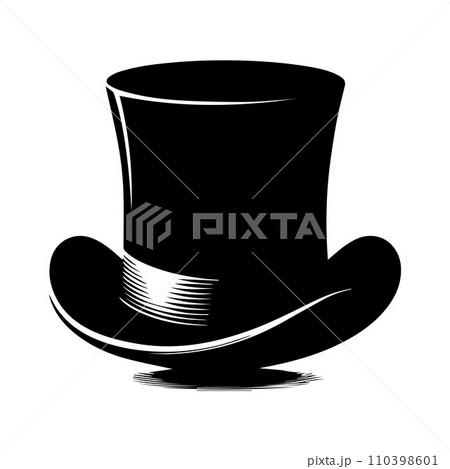 Top hat icon isolated on white background silhouette editable vector 110398601