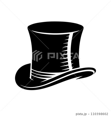Top hat icon isolated on white background silhouette editable vector 110398602