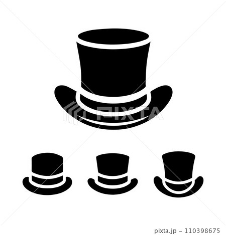 Top hat icon isolated on white background silhouette editable vector 110398675