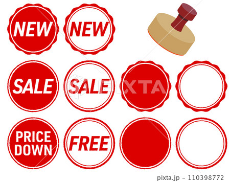 SALEやNEWの販促用スタンプセット 110398772