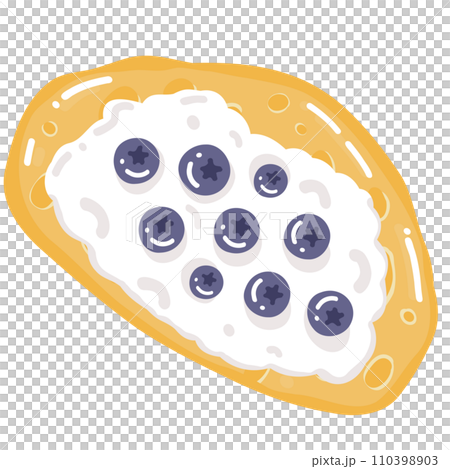 Toasted bread with Blueberry and cream Illustration Toasted bread with Blueberry and cream Illustration 110398903