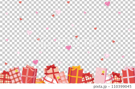 情人節禮物和心形背景素材 110399045