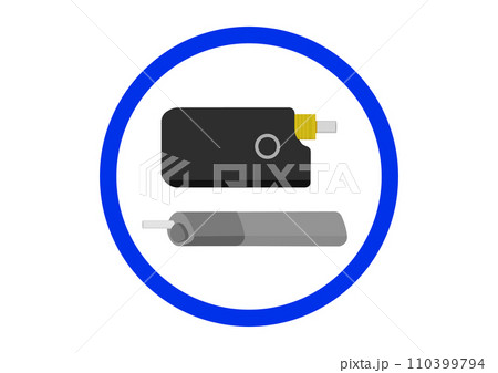 加熱式タバコと電子タバコの喫煙マーク 110399794