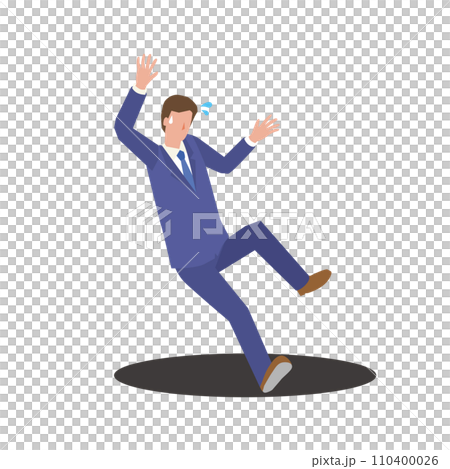 businessman falling into a pit 110400026