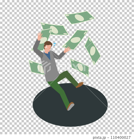 Image illustration of a man having trouble repaying his debts Image illustration of a man having trouble repaying his debts 110400027