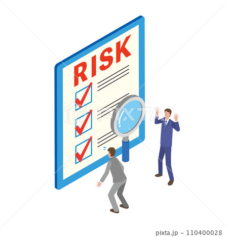 リスクを知って驚く男性のイラスト 110400028