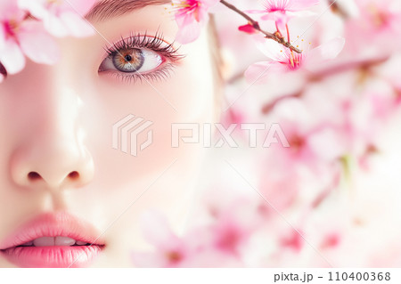 桜 春の美容イメージ（エステ・スキンケア）「AI生成画像」 110400368