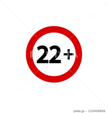 vector; 18; no; symbol; movie; year; icon; rating; sign; rule; recommend; censored; content; years; eight; button; red; number; white; age; under; circle; adult; illustration; restriction; restricted; 110400666