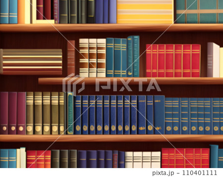 Blurry books on a bookshelf 110401111