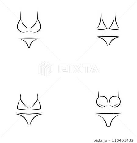 Swimsuits or Bikini Icon isolated on white background Swimsuits or Bikini Icon isolated on white background 110401432