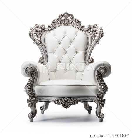 AI-generated content. White Royal Chair White Background AI-generated content. White Royal Chair White Background 110401632