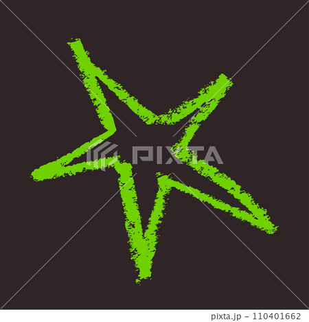 Simple star drawn with crayons 110401662