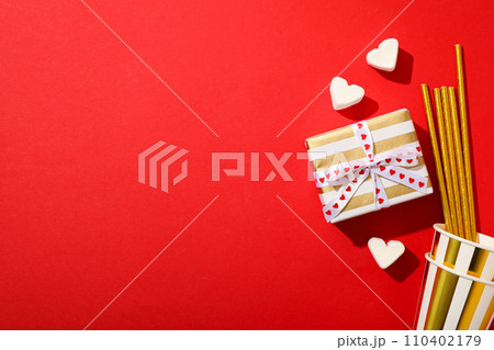Gifts for Valentine's Day, on a light background, flat lay. 110402179