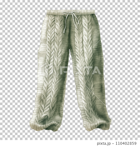 Winter trouser, winter accessories, watercolor illustration Winter trouser, winter accessories, watercolor illustration 110402859
