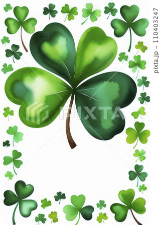 Symbols happy St. Patrick's day symbols the white background. Spring Greeting Happy St. 110403247