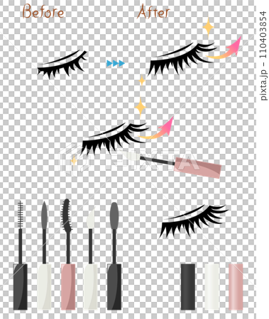 まつ毛変化イメージと目元用アイテム 110403854