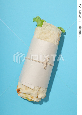 Tasty fast or homemade food concept - delicious shawarma 110404123