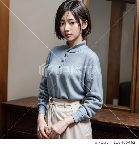 タンスの前に立つ女性(AI画像) タンスの前に立つ女性(AI画像) 110405462