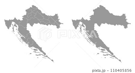 Croatia gray map. Vector illustration. Croatia gray map. Vector illustration. 110405856