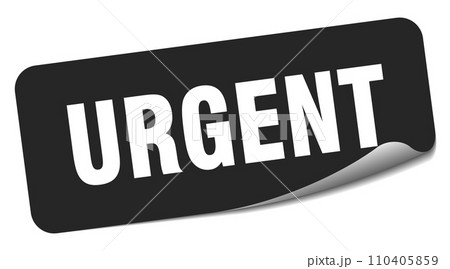 urgent sticker. urgent label 110405859