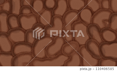 茶色の抽象模様のパターン背景　ハート　バレンタイン　タイル　敷石 110406585