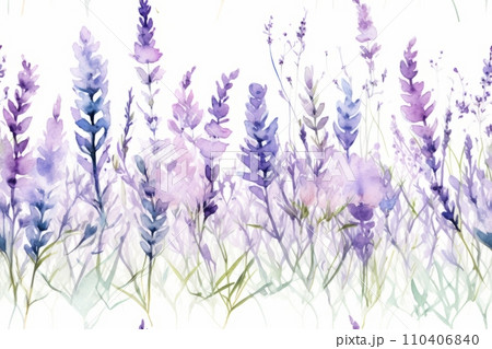 Seamless background with blooming lavender 110406840