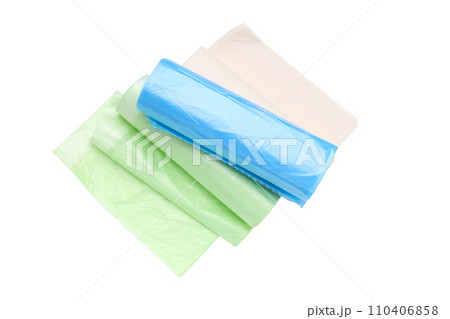 PNG, Three rolls of trash bags, isolated on white background 110406858