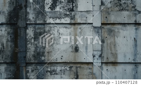 Banner with a concrete wall made of slabs 110407128