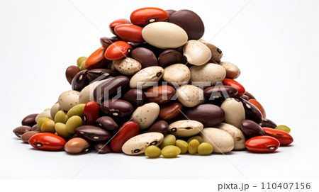A pile of beans on a white surface A pile of beans on a white surface 110407156