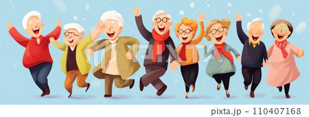 A group of cheerful seniors 110407168