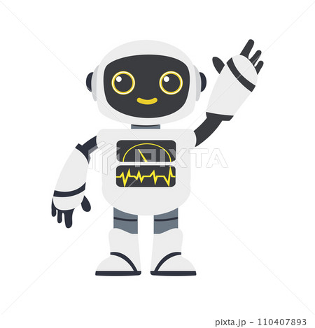 Cute white Ai robot with hand up 110407893