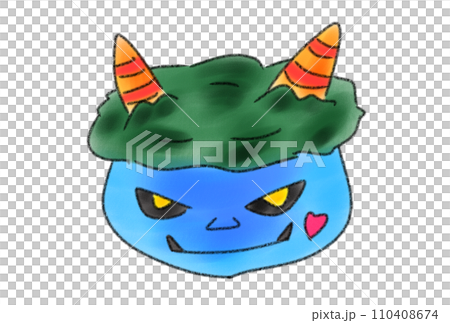 可愛的藍色惡魔的插圖 可愛的藍色惡魔的插圖 110408674