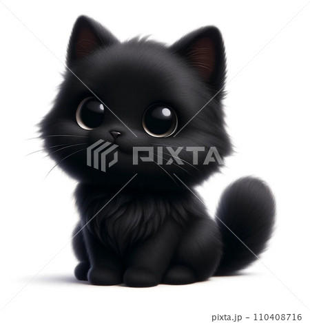 見上げる黒の子猫 見上げる黒の子猫 110408716