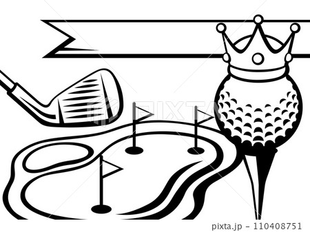Background with golf items. Sport club illustration. 110408751