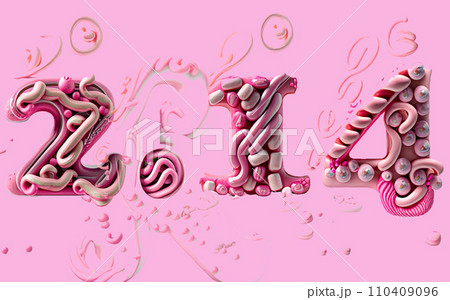 AIで作ったお菓子のようなポップな文字 AIで作ったお菓子のようなポップな文字 110409096