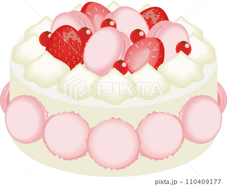 マカロンとイチゴのケーキ 110409177