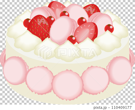 マカロンとイチゴのケーキ 110409177