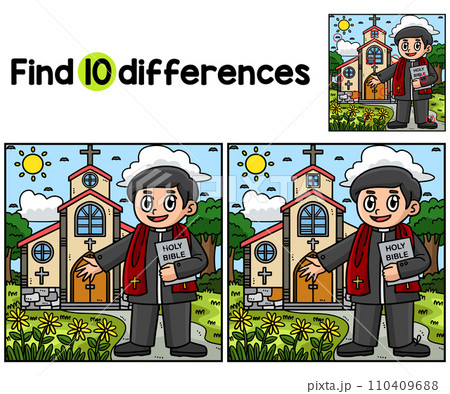 Christian Priest in a Church Find The Differences Christian Priest in a Church Find The Differences 110409688