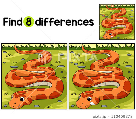 Corn Snake Animal Find The Differences  110409878