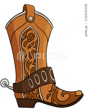 Cowboy Boots Cartoon Colored Clipart Illustration 110410108