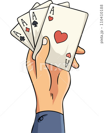 Cowboy Game Cards Cartoon Colored Clipart  110410188