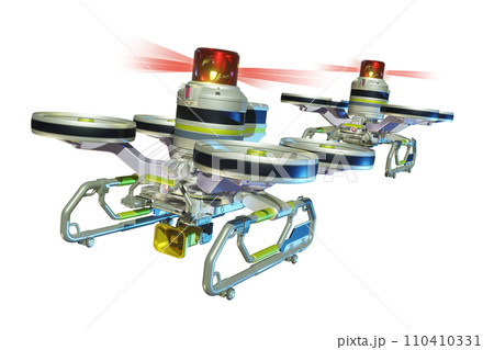 警察ドローン(編隊飛行：透過素材バージョン) 110410331