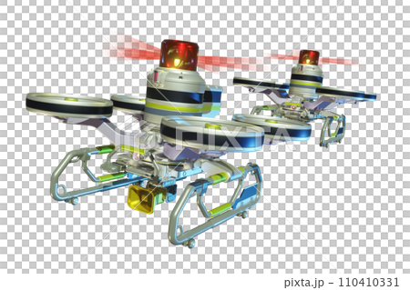 警察ドローン(編隊飛行：透過素材バージョン) 110410331