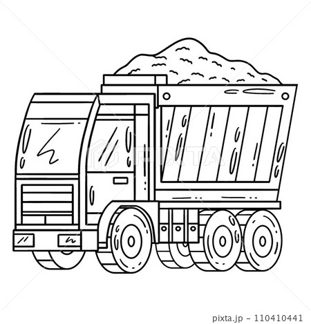 Construction Dump Truck Isolated Coloring Page 110410441