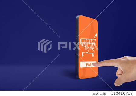 People hand using mobile phones for online payment, banking, or online shopping People hand using mobile phones for online payment, banking, or online shopping 110410715