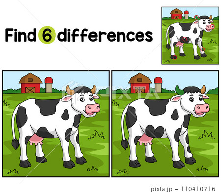 Cow Animal Find The Differences 110410716
